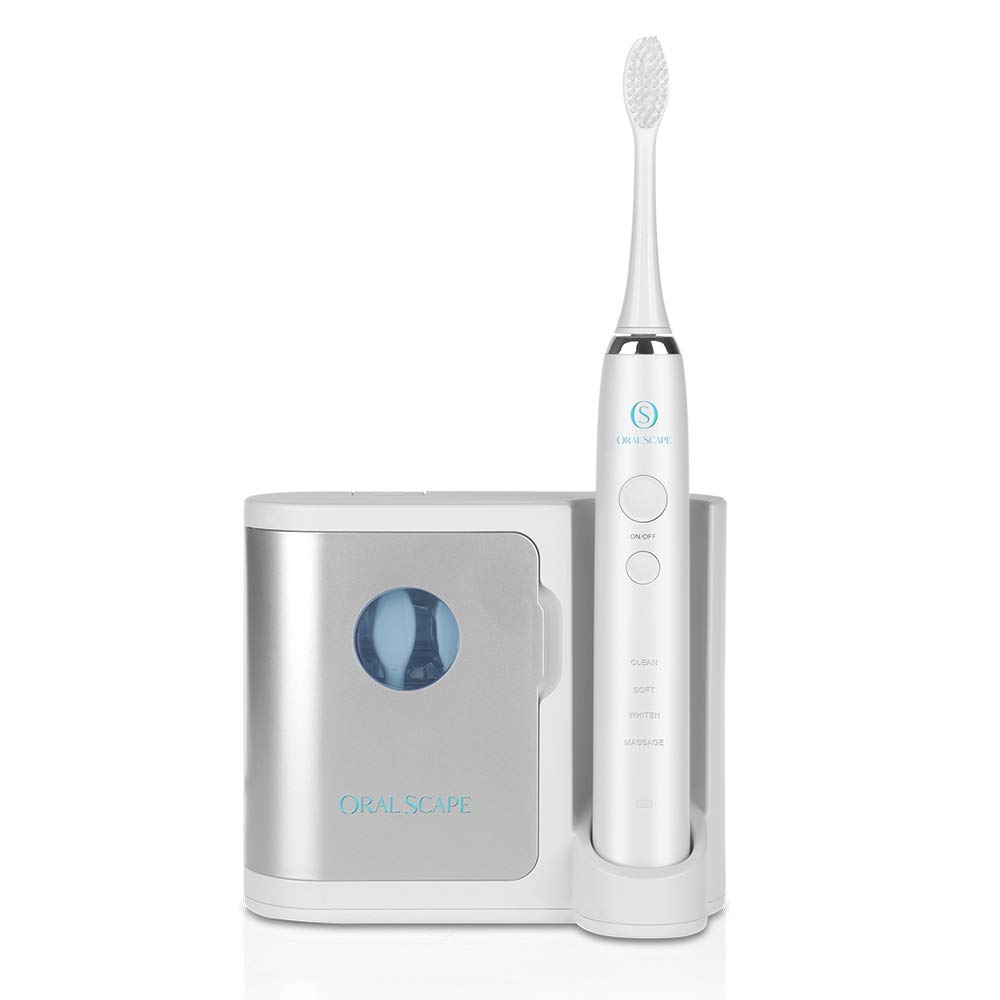 OralScape Adult Sonicwhite Power Rechargeable Electric Waterproof Toothbrush With Uv OralScape Adult Sonicwhite Power Rechargeable Electric Waterproof Toothbrush With Uv Sanitizer, 3 Replacement Brush Heads-Kills 99.9% Germs, 1 Count