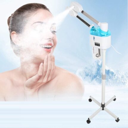 Other DEZIINE 2 In 1 Hot & Cold Facial Steamer Machine,800W, Hot Mist Cold Mist,Double Tube,Ozone,Rolling Stand Base, White