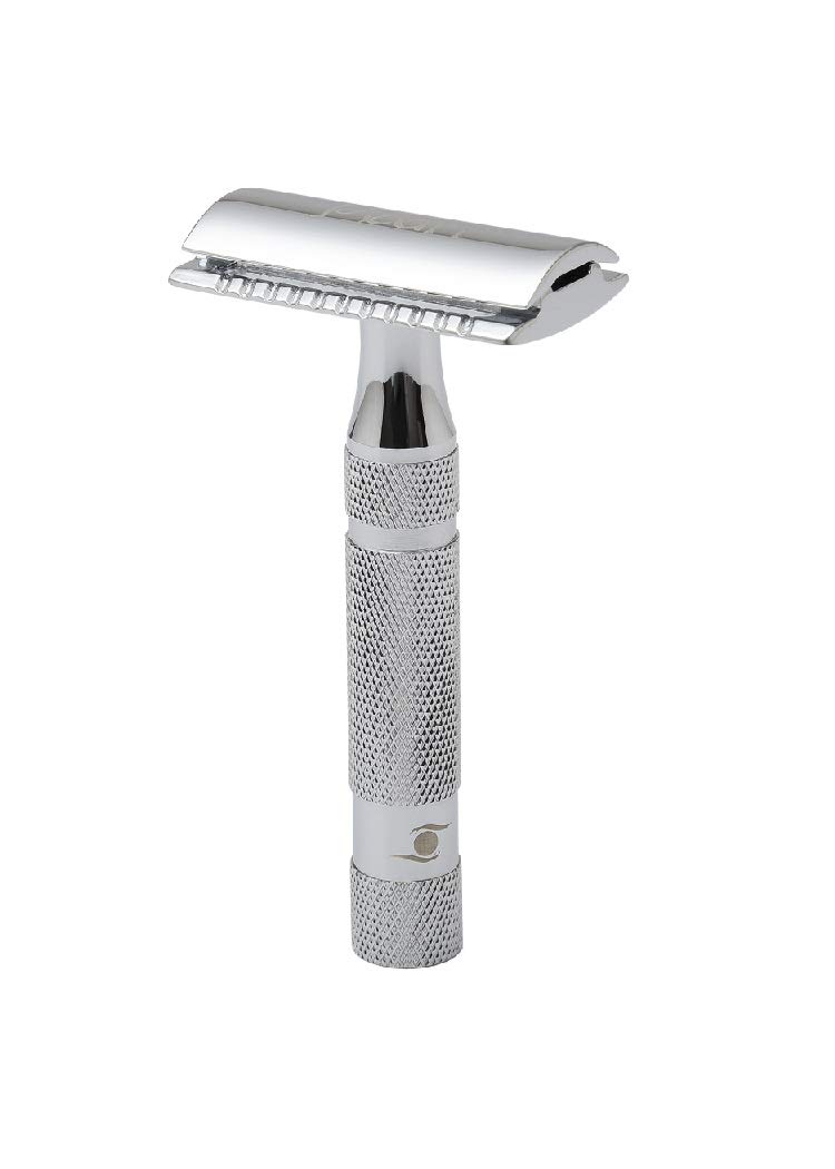 PEARL Shaving Double Edge Close Comb Safety Razor (SSH-05 Chrome) made with Brass Metal - Best Shaving Razor for Men | Classic & Traditional shaving Kit for Men | Premium blade razors | Father's day gift options