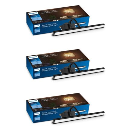 PHILIPS 7-Watts Moonglade Black Picture Light | Picture Light For Display | Warm White | Pack of 3