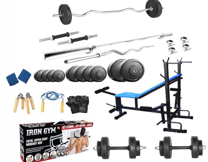 PROTONER 44 KGS with 4 Rods + 8 in 1 Bench Home gym package