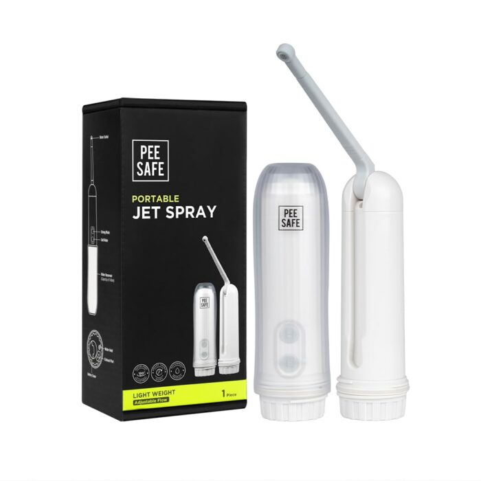 Pee Safe Portable Jet Spray for Travel with Adjustable Nozzle & High Low Spray Mode | Travel-Friendly Handheld Bidet Spray | Travel & Toilet Essentials | Easy to Use | [ BATTERY OPERATED ]