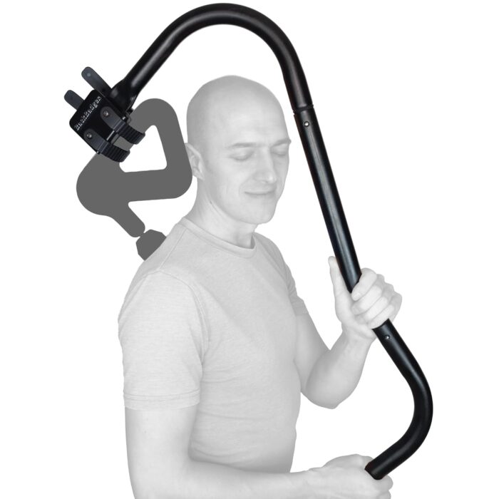 Percussive Massage Gun Holder to Reach Back (Powder Coated Black)