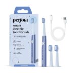 Perfora Rechargeable Electric Toothbrush|3 Brush Heads|30000 Vibrations|Smart Indicative Bristles|3 Modes|2 Year Warranty|Electric Brush,Electric Toothbrush For Men,Women & Kids|Crystal Blue-Pack Of 1