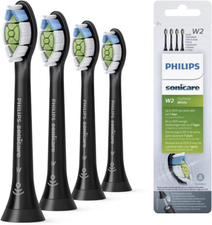 Philips Diamondclean Hx6064/33 Standard Replacement Brush Heads (Black) (Pack of 4)