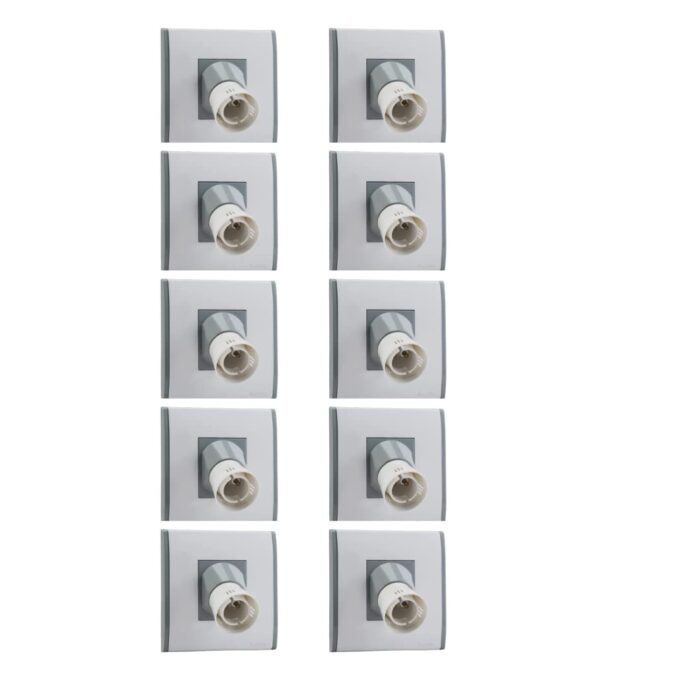 Philips Modular Lamp Holder B22 Angular, Pack of 10 (Grey)