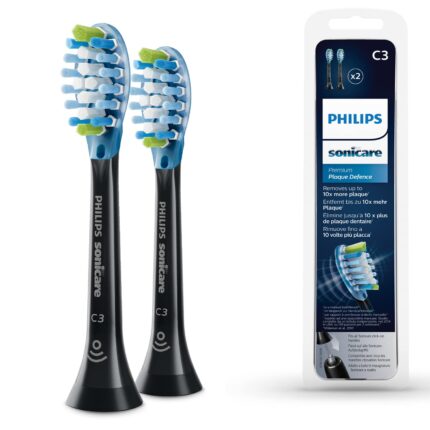 Philips Sonicare Premium Plaque Defence BrushSync Enabled Replacement brush Heads, 2pk, Black - HX9042/33