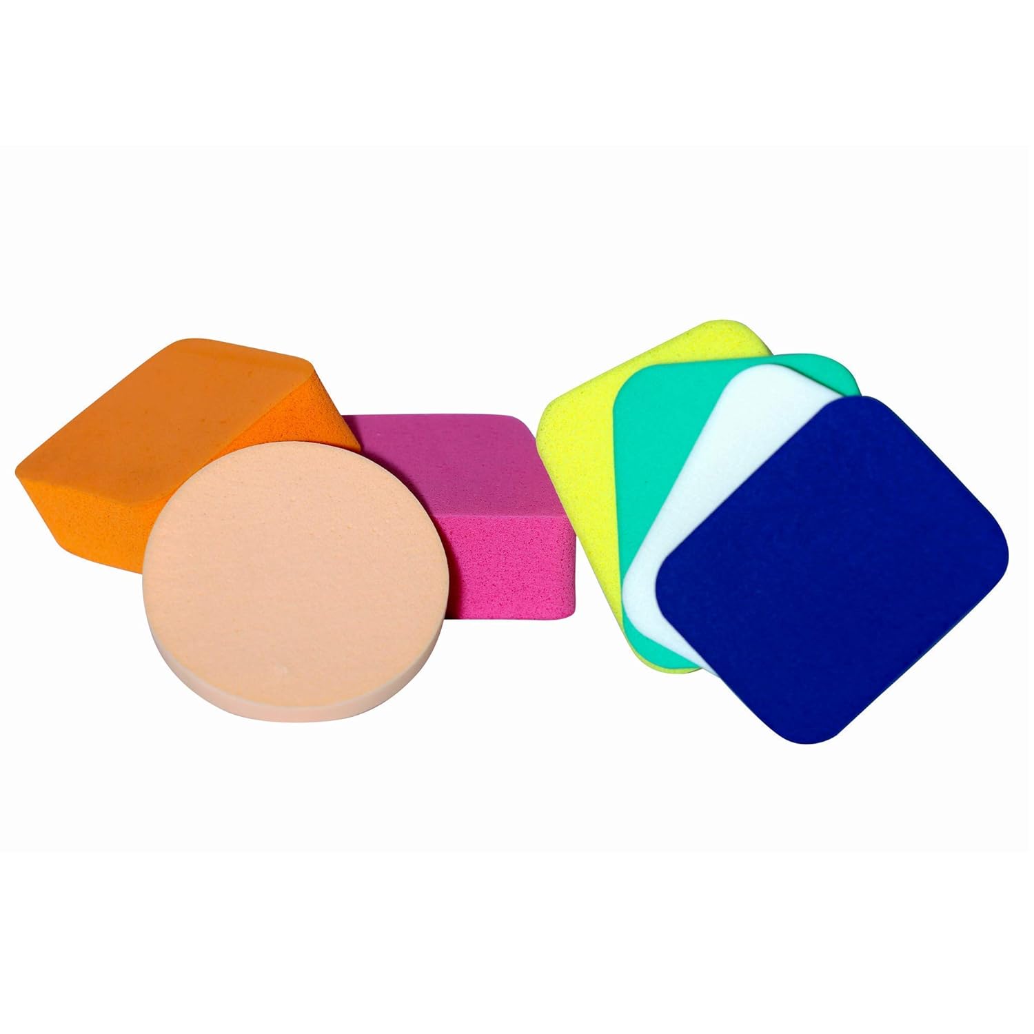 Pink Shimmer Professional Beauty Blender Sponge Puff for Makeup | Sponge Makeup Blender Puff with Diffrent Shape - (Pack of 7)