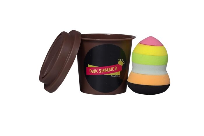 Pink Shimmer Professional Beauty Blender || sponge makeup With Storage Case - Assorted