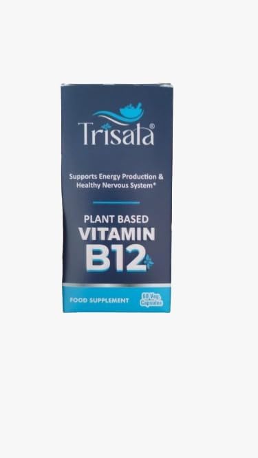 Plant-Based Vitamin B12 Supplement - 60-Day Supply - Crafted with Nature's Ayurvedic Herbs and Green Foods - Supports Nerve and Brain Health, Promotes Stress Relief (Set of 1, VB12-12548)