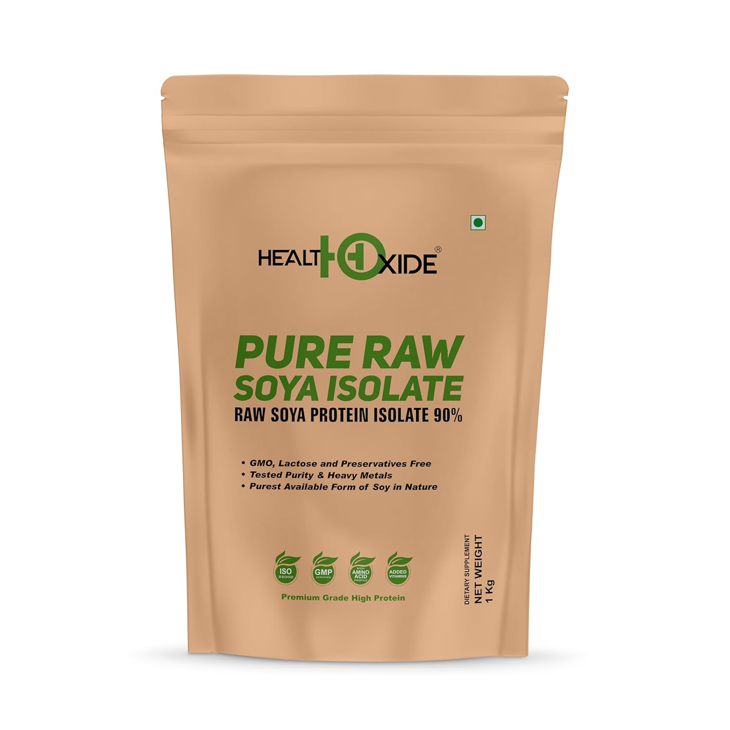 Plant-based protein that is 100% vegan and lactose-free/HealthOxide Soy Protein Isolate 90% - Unflavored (1kg)