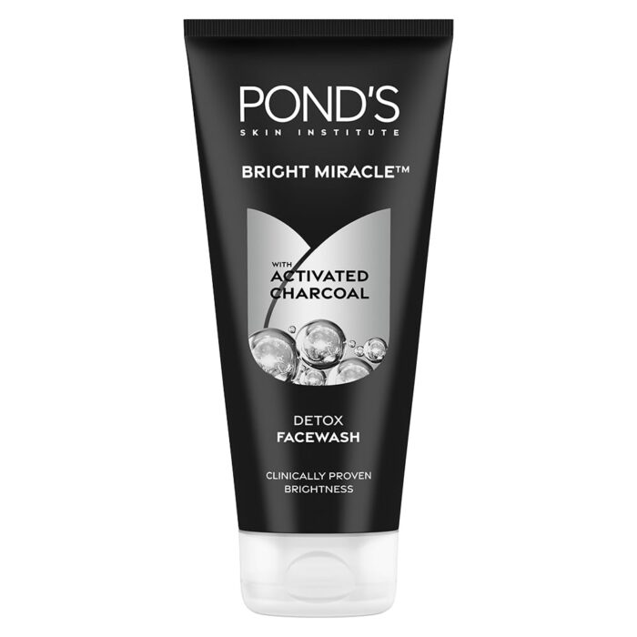 Ponds Bright Miracle Detox Facewash | 10X Power of Activated Charcoal| For Deep Cleaned Skin | Reveals Glow, Pollution Clear Face Wash, 200gm