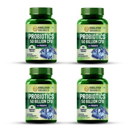 Probiotics 50 Billion CFU - 20 Strain + 150mg Prebiotic Supplement | Good For Digestive, Gut health, Immunity,Gas & Bloating Support | Good For Men And Women | Clinically Proven (Pack Of 4)