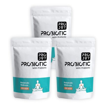 Projoy Metabolic Health Probiotic with Prebiotics - Supports Heart, Liver, and Kidney Health | 20B CFU | 10 Strains | 2g Prebiotic | Vanilla | No Added Sugar | No Maltodextrin (Three Month Packs)