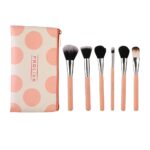 Prolixr Professional Face Makeup Brush Set - With Prolixr's Pink Pouch - For Foundation, Contour, Blush, Concealer - Synthetic Makeup Brushes - Vegan & Cruelty Free - 6 Pieces