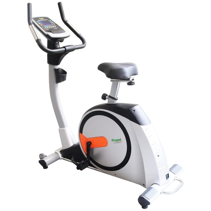 Propel FitnessOne CU 92i Commercial Upright Bike| Max Weight: 150 Kgs | 24 Levels Auto Tension Resistance| 27 Programs| 9 kgs Magnetic Flywheel| 3 pcs Crank| Step through Design