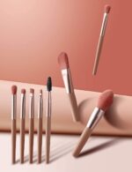 Prosopyare Brushes with Bag, 8PCS Professional Makeup Brush Set, Travel Size Cosmetic Brushes Kit for Face Foundation Blush Eye Shadow, Wooden Handle Synthetic Bristle (Multicolor)