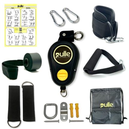 Pulle Fitness Cable Trainer, Home Gym, Resistance Training Machine, Black, Manual Controls, Poster Display