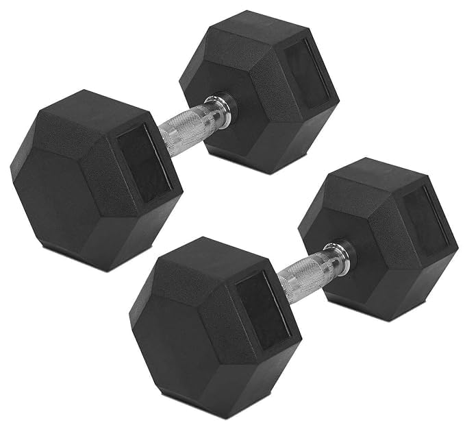 RA Dumbbells Pack of 2 for Home Gym Equipment Fitness Barbell | Gym Exercise | Home Workout, Gym Dumbbells | Dumbbells Weights for Men & Women| Black Color | (Dumbbells_Black_5kg)