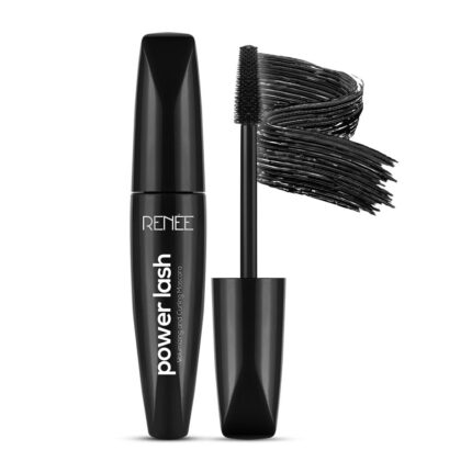 RENEE Power Lash Mascara, Darkest Black, Instantly Curls, Lengthens & Volumizes, Long-Lasting Clump-Free Formula, Water-Resistant, Highly Pigmented, Enriched with Castor Oil, 9.5ml