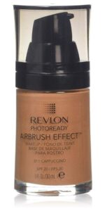 REVLON Photo Ready Airbrush Effect Makeup, Cappuccino Liquid Full-Coverage Foundation - 30 Ml, Luminous Finish, All Skin