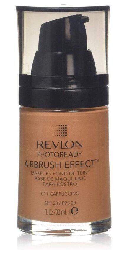 REVLON Photo Ready Airbrush Effect Makeup, Cappuccino Liquid Full-Coverage Foundation - 30 Ml, Luminous Finish, All Skin