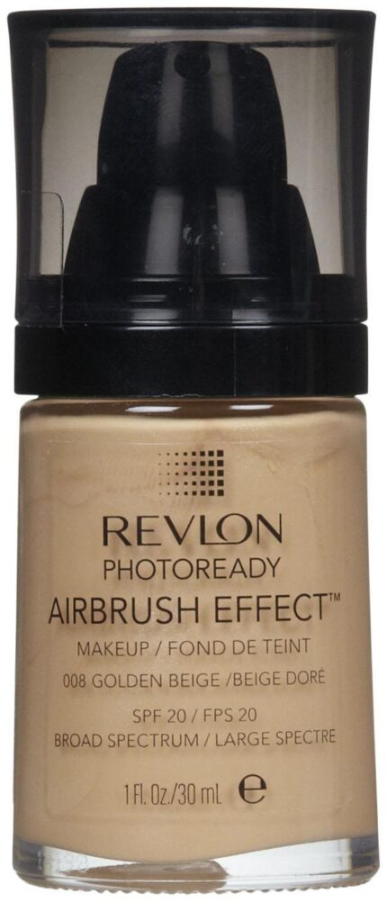 REVLON Photoready Airbrush Effect Makeup Liquid Full-Coverage Foundation - Golden Beige Luminous Finish, All Skin, 1 Count