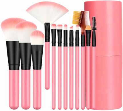 RONZILLE Professional Face Makeup Brushes, Makeup Artist Eyeshadow Brush With Storage Barrel, Women's & Girl's (Pack of 12)