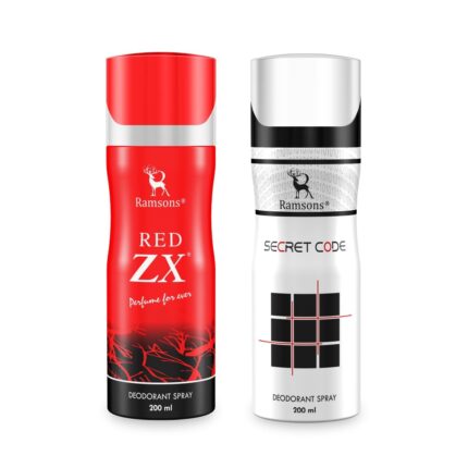 Ramsons - RED ZX & SECRET Deodorant Spray | 200 ML x 2 | Body Spray For Men