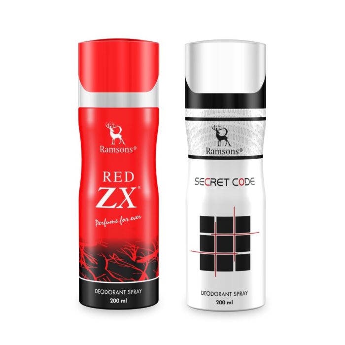Ramsons - RED ZX & SECRET Deodorant Spray | 200 ML x 2 | Body Spray For Men