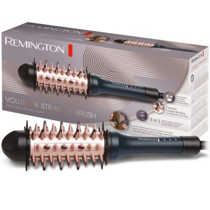Remington CB7A138 3-in-1 Volume Brush, Straightening Brush & Curl Styler | 38mm Heated Ceramic Round Brush for Smooth, Voluminous Hair | 3 Temperature Settings (150-230°C) | Quick Heat-Up & Anti-Static Technology