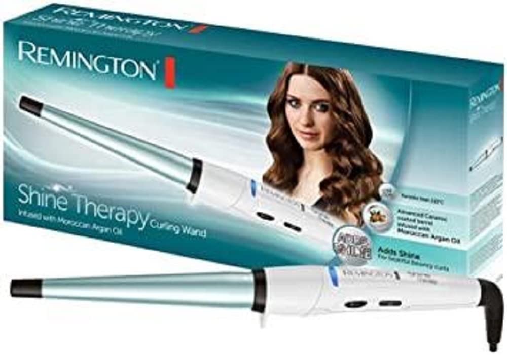 Remington CI53W Shine Therapy Curling Wand (White)