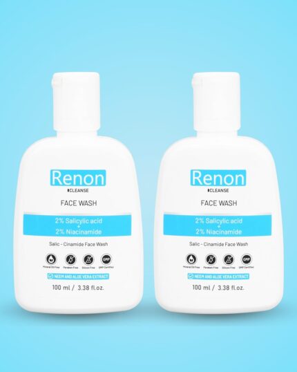 Renon 2% Salicylic acid and 2% Niacinamide Face wash with Neem and Aloe Vera Extract | Salicylic Face wash | Facewash for Oily and Acne Skin (200ml)