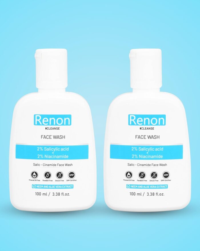 Renon 2% Salicylic acid and 2% Niacinamide Face wash with Neem and Aloe Vera Extract | Salicylic Face wash | Facewash for Oily and Acne Skin (200ml)