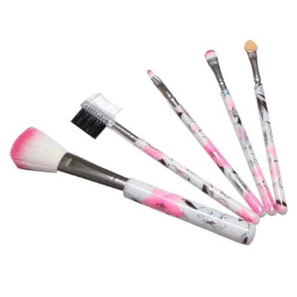 Rexez Soft Bristles 5 Pcs Pink Makeup Brushes Set for Makeup For Girls And Women Lip Brush/Highlighter Brush/Foundation Brush/Eye Shadow Brush/Eyebrow Brush
