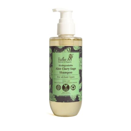 Rustic Art Aloe Clary Sage Natural Shampoo | Gentle Daily Cleansing | Moisturizing & Scalp Health | Sulphate, Paraben Free | All Hair Types | Men Women | 210g