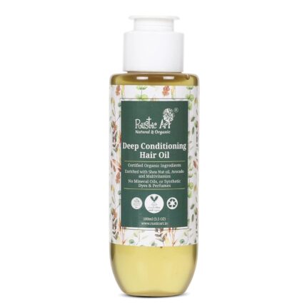 Rustic Art Rosemary Deep Conditioning Hair Oil | With Avocado & Moringa | For Dry & Frizzy Hair | Makes Hair Soft & Healthy | For Kids, Women & Men | 100 ml