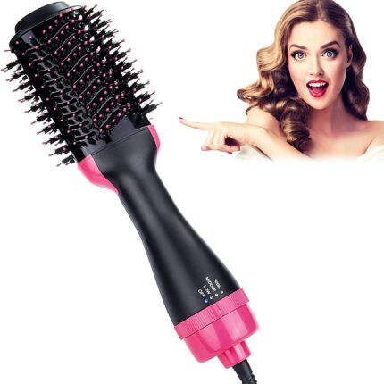 SARVOPARI-1000 watts 4 in 1 One Step Hot Air Hair Dryer & Styler & Volumizer & Hair Curler Brush, Negative Ions Comb Straightener Salon/Curly Reduce Frizz/Static