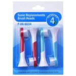 SAZ DEKOR® Replacement Toothbrush Heads Pack of 4 for Phillips Sonicare HX6034