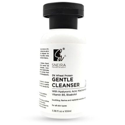 SNEIRA Gentle Cleanser with 5% Wheat Protein, Hyaluronic Acid, Niacinamide, Vitamin B5 & Bisabolol | Nourishing Formula for Hydrated, Smooth Skin|Cleansers For All Skin-type | 100 ml