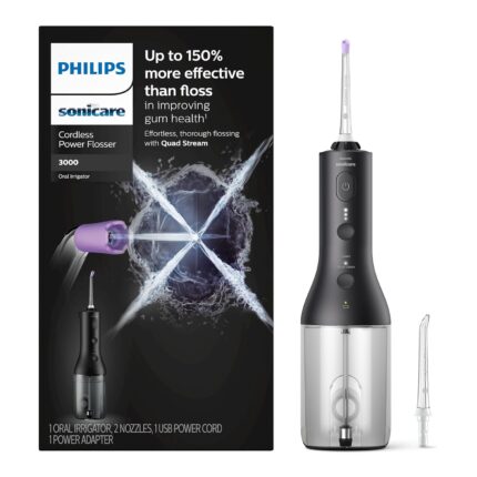 SONICARE Adult Philips Electric Cordless Power Flosser 3000 - Black, 1 count
