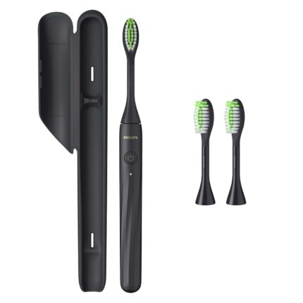 SONICARE Adult Philips One Rechargeable Automatic Toothbrush, Brush Head Bundle, Shadow Black, Bd3001/Az, 1 count