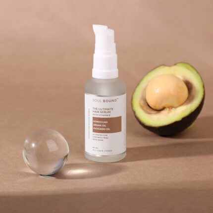 SOUL BOUND Hair Serum: Deeply Nourish & Shield Your Hair with Vitamin E, Moroccan Argan Oil, Avocado Oil & UV Protection (50ml)
