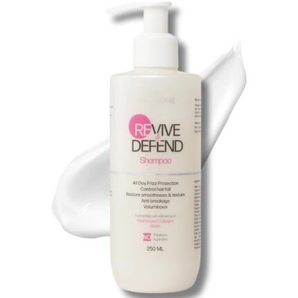 SUROSKIE Revive & Defend Shampoo 250ml | Hydrating Care for Dry & Frizzy Hair | With Hydrolyzed Collagen & Biotin for Silky Smooth Texture | Repairs Hair Damage & Suitable for All Hair Types |