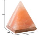 SWEET ENERGY Himalayan Rock Salt Lamp, Pyramid Shape, 15cm, Pink Orange, Wooden Base, Touch Control