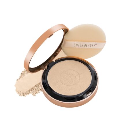 SWISS BEAUTY Oil Control Compact Powder For All Skin Types | Lightweight Compact Powder For All Skin Types For Matte Flawless Finish | Face Makeup, Shade - Natural, 20 Gm |