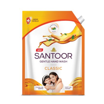 Santoor Classic Gentle Hand Wash with Natural goodness of Sandalwood & Tulsi, 1300ml