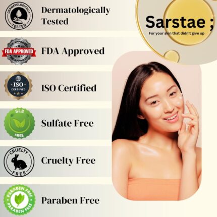 Sarstae Blue Copper Peptide Night Face Serum for Ageless Younger Skin | Collagen Boosting, Hydrating & Overnight Repair Serum | 30ml