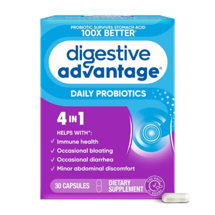 Schiff Nutrition Digestive Advantage Daily Probiotics Supplement, Capsules, 30 Count