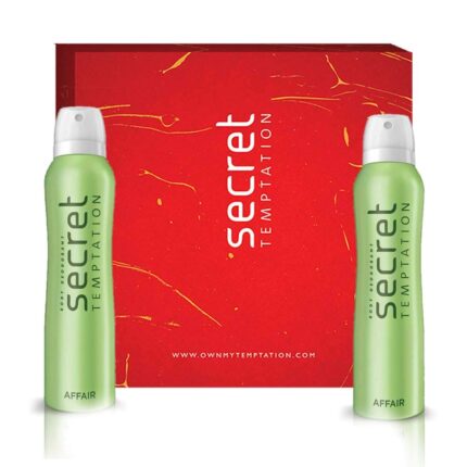 Secret Temptation Gift Box with Affair Deodorant for Women, Pack of 2 (150ml each)